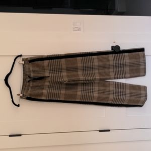 Maje checked wide leg drawstring pants, size 1 FR, size 4 US